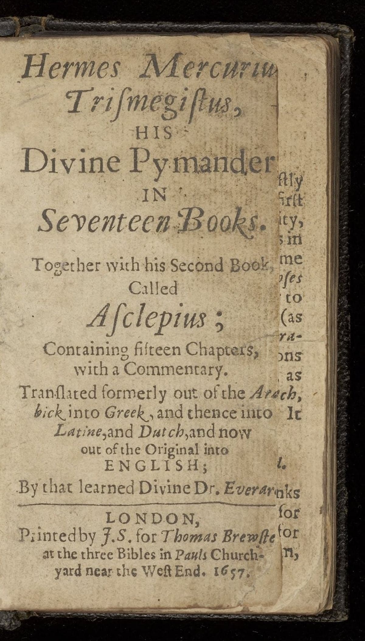 Divine Pymander. Asclepius