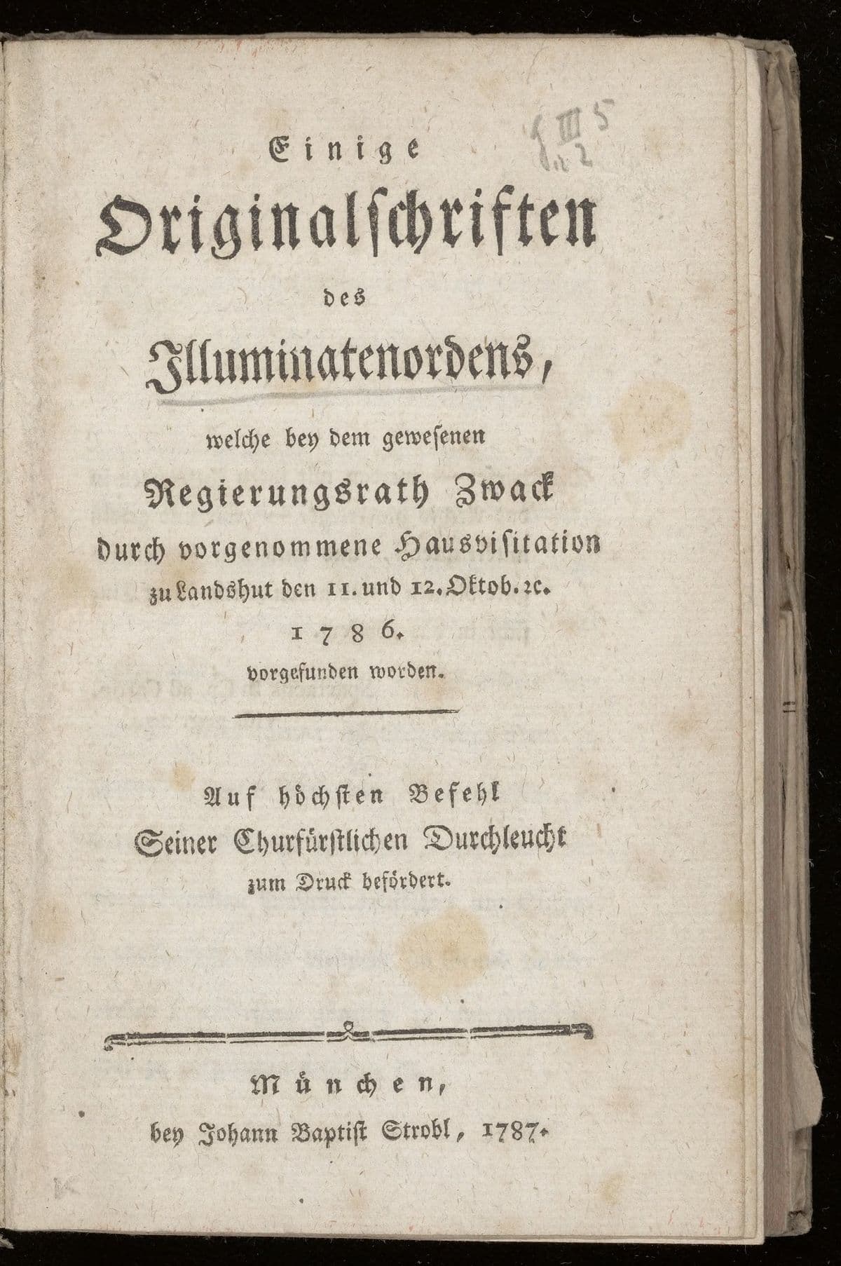 Einige Originalschriften des Illuminatenordens