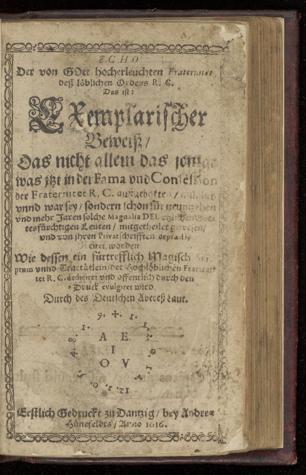 Echo der von Gott hocherleuchten Fraternitet dess löblichen Ordens R.C