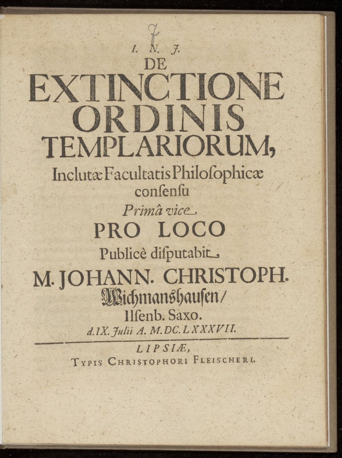 De extinctione ordinis templariorum