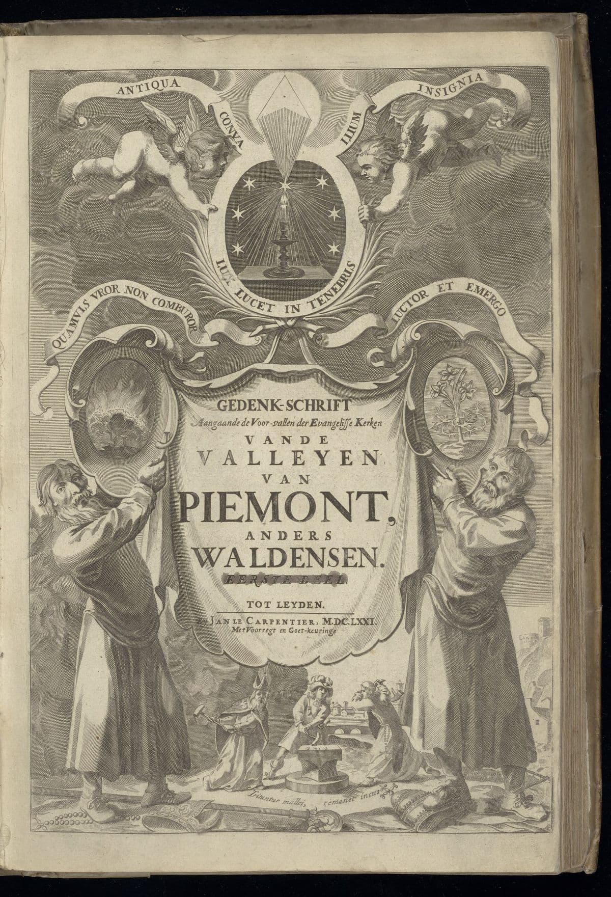 Gedenck-schrift aengaende de voor-vallen der Evangelische-kercken vande valleyen van Piemont; anders Waldensen