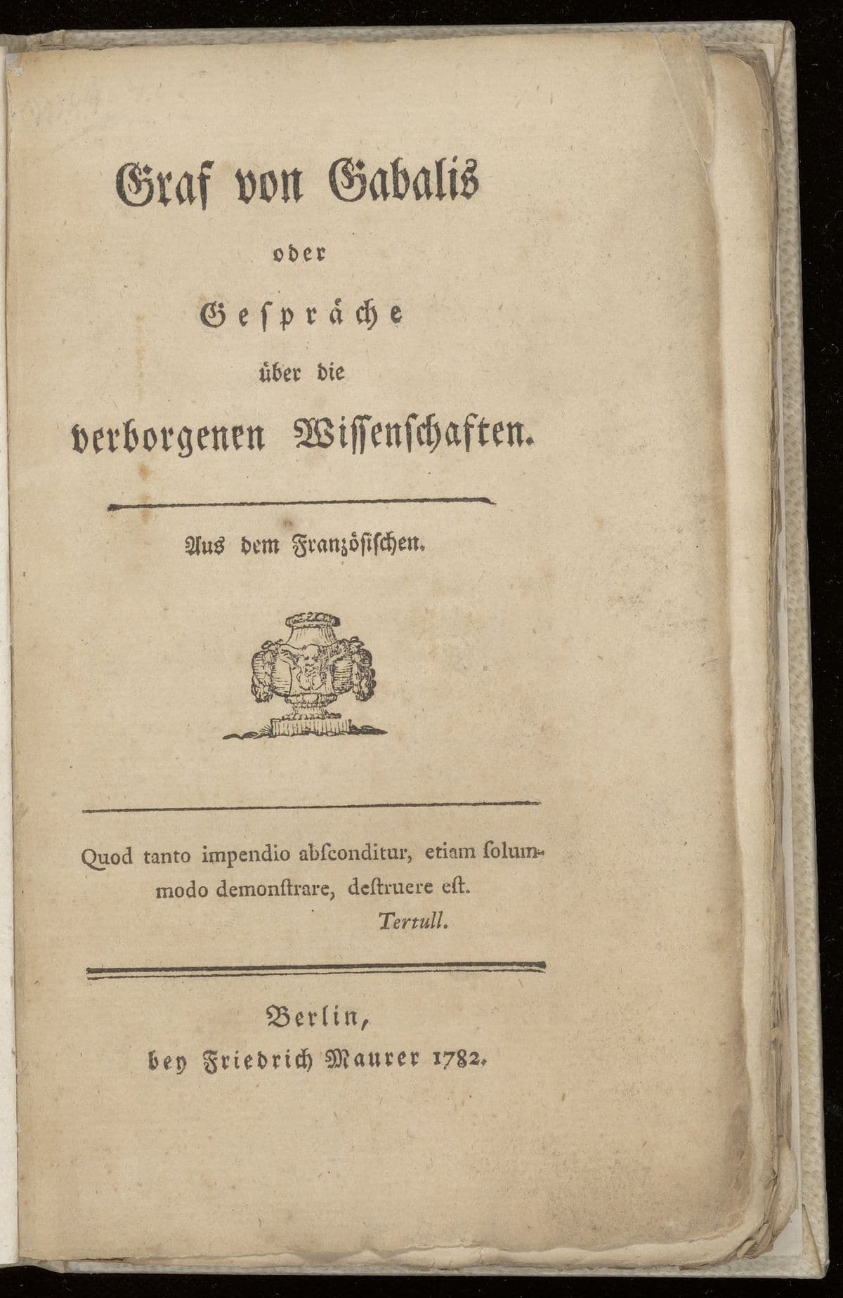Graf von Gabalis oder Gespräche über die verborgenen Wissenschaften