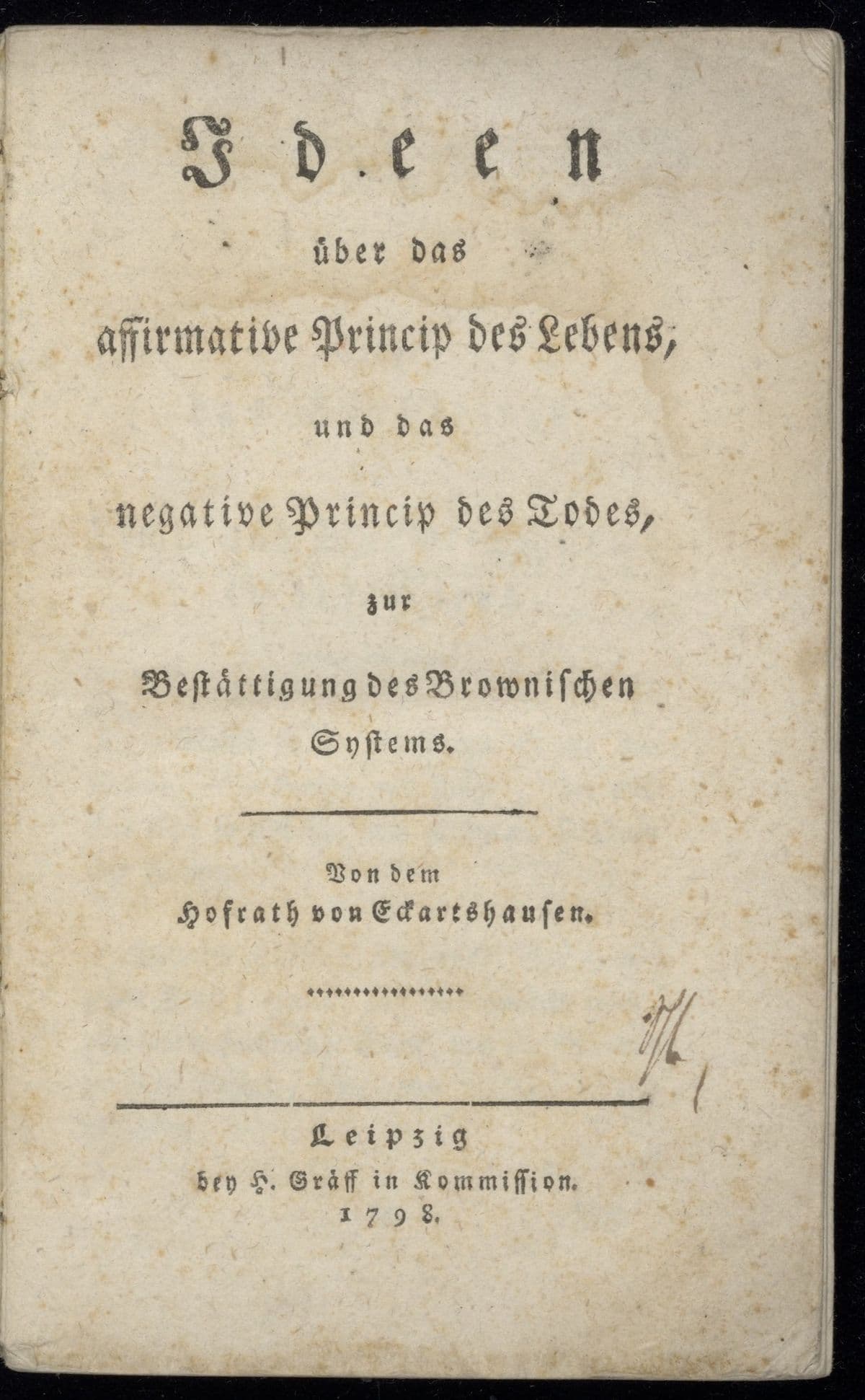 Ideen ueber das affirmative Princip des Lebens
