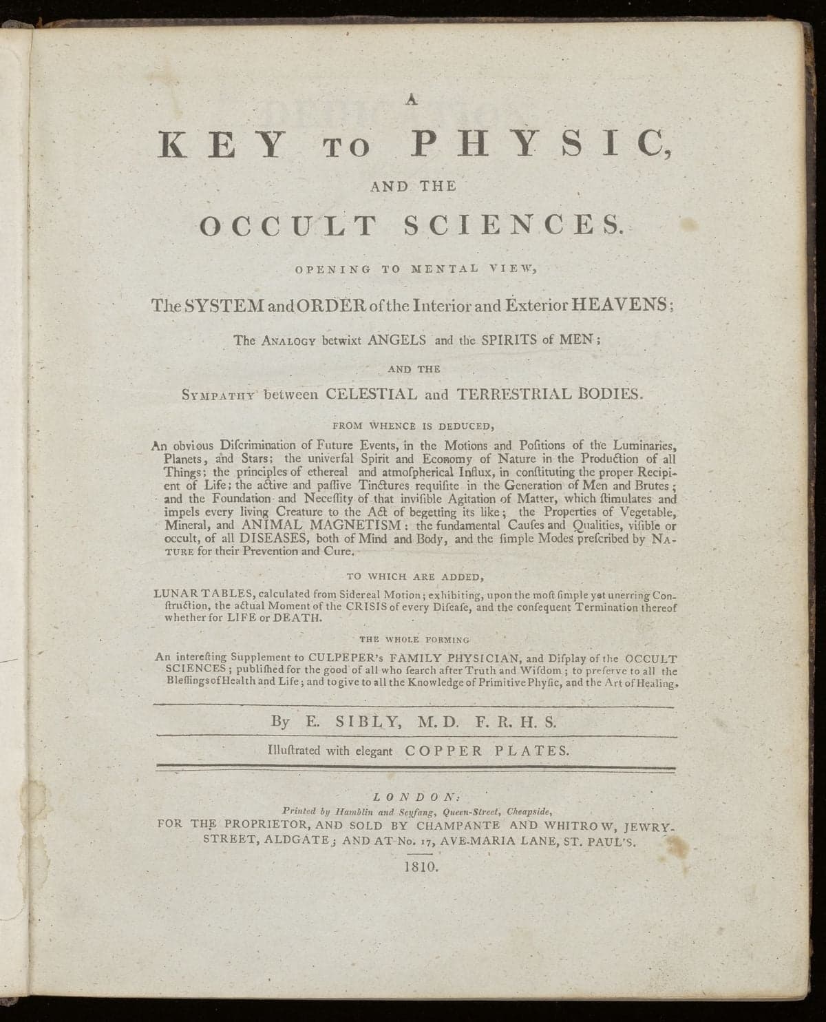 A key to physic, and the occult sciences