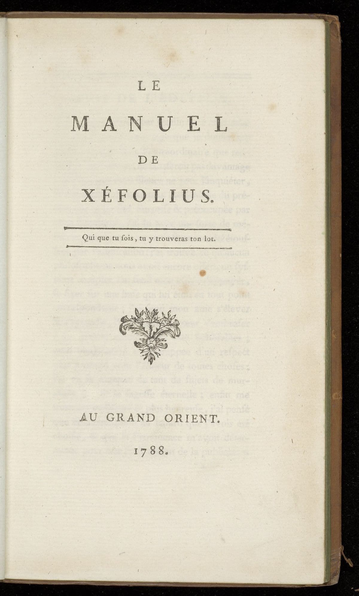 Le manuel de Xefolius