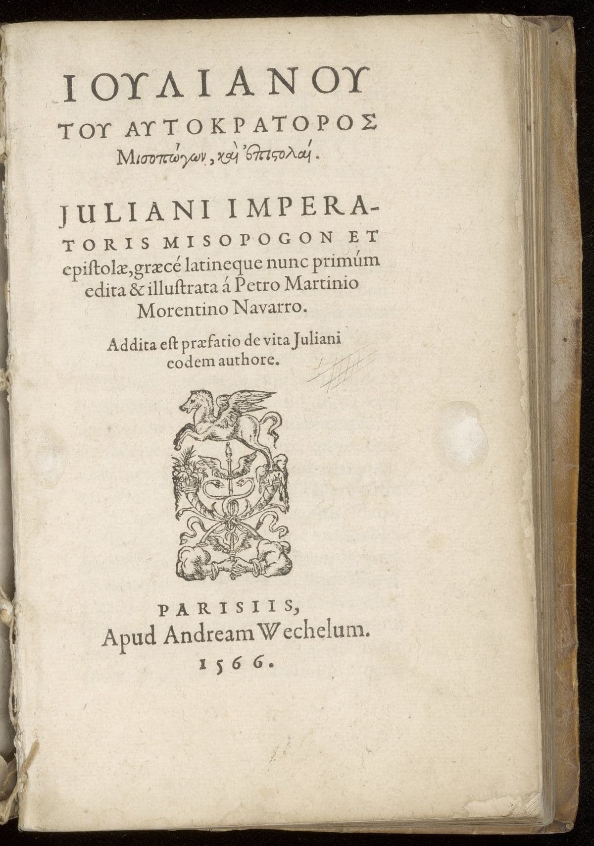 [Greek: Misopogon kai epistolai] Misopogon et epistolae