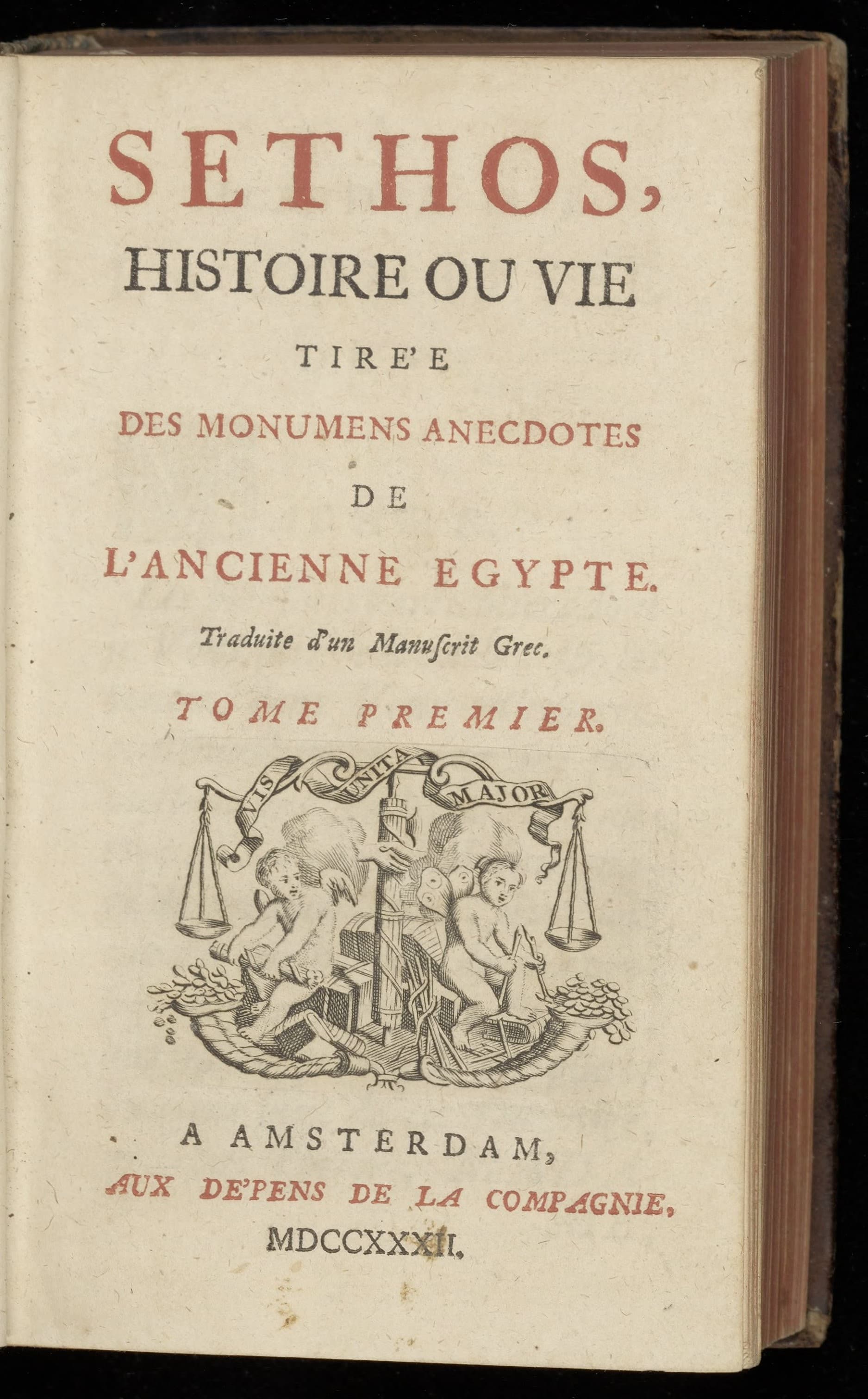 Sethos, histoire ou vie tirée des monuments anecdotes de l'ancienne Egypte