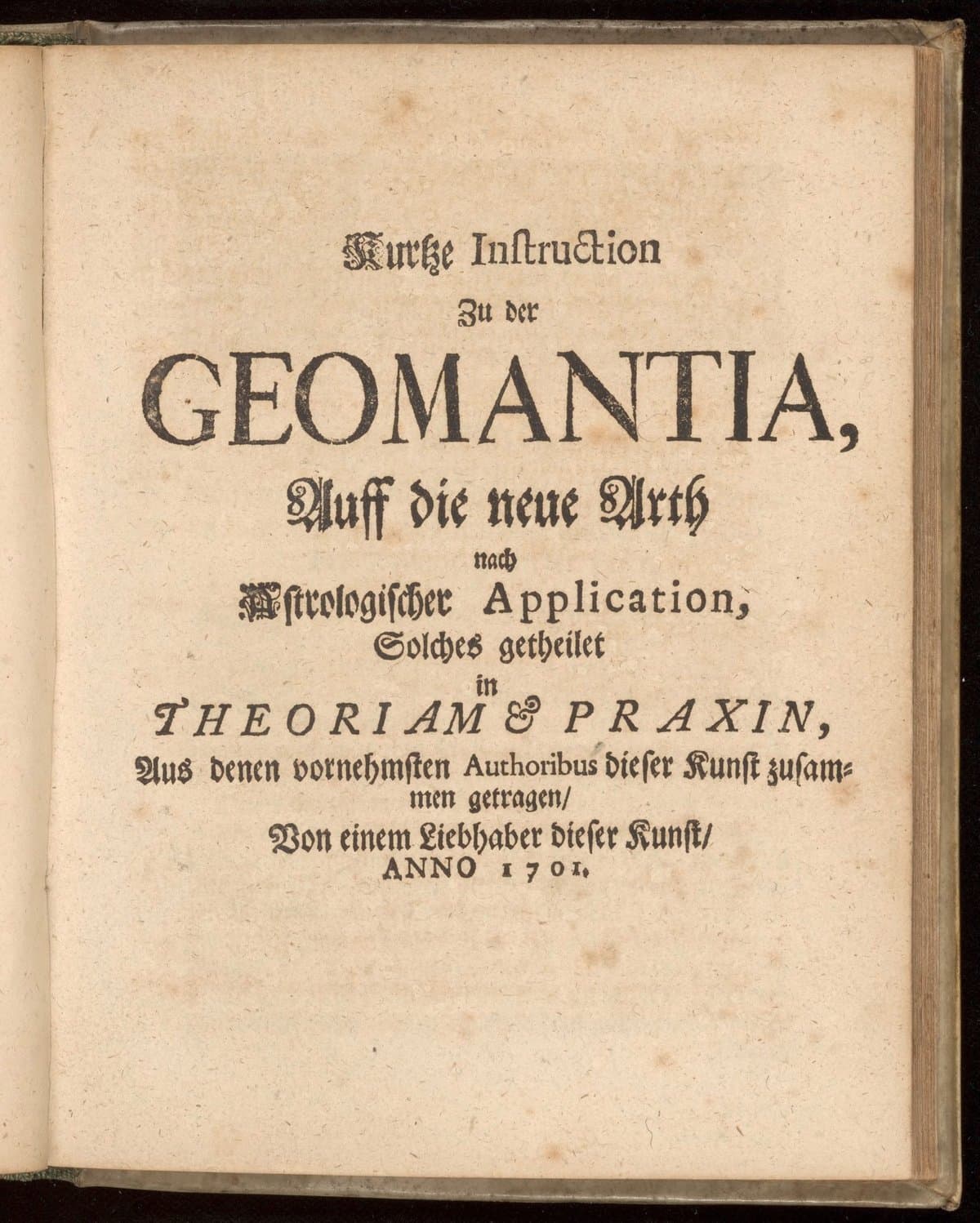 Brief Instruction in Geomancy