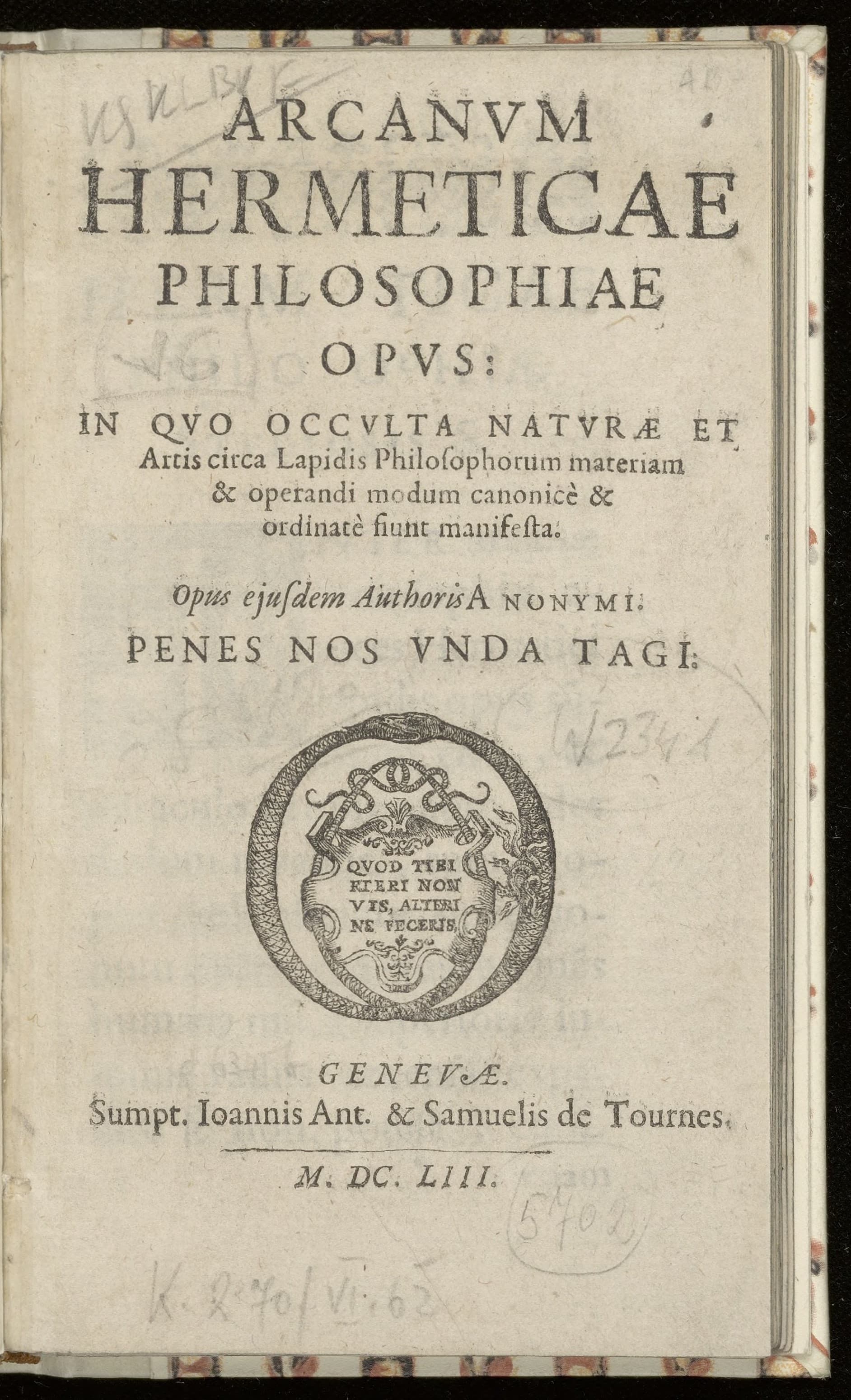 Arcanum hermeticae philosophiae opus