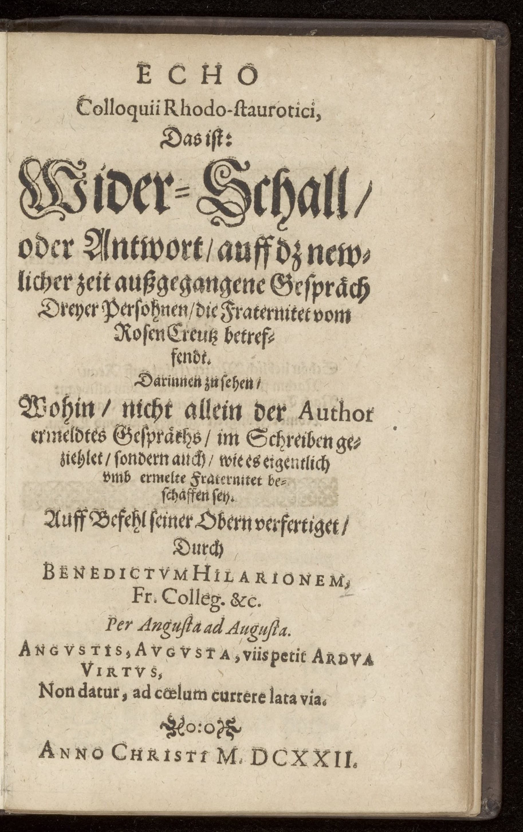 Echo colloquii Rhodostaurotici, das ist: Wider-Schall