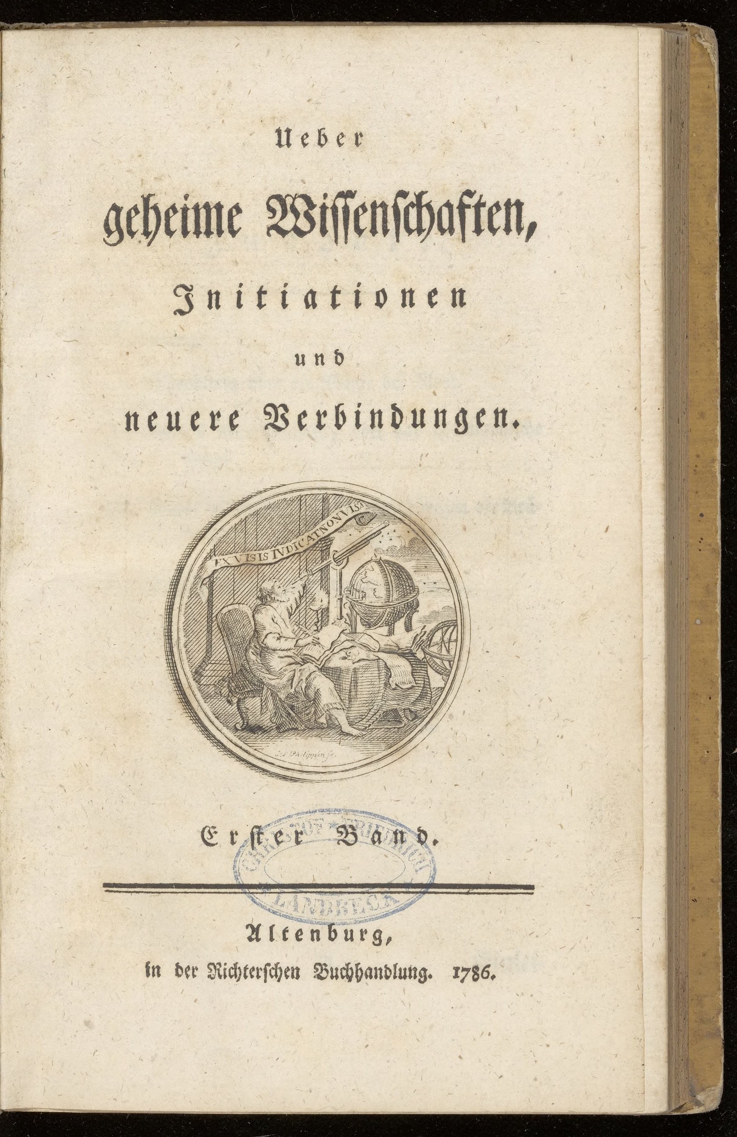 Ueber geheime Wissenschaften, Initiationen und neuere Verbindungen