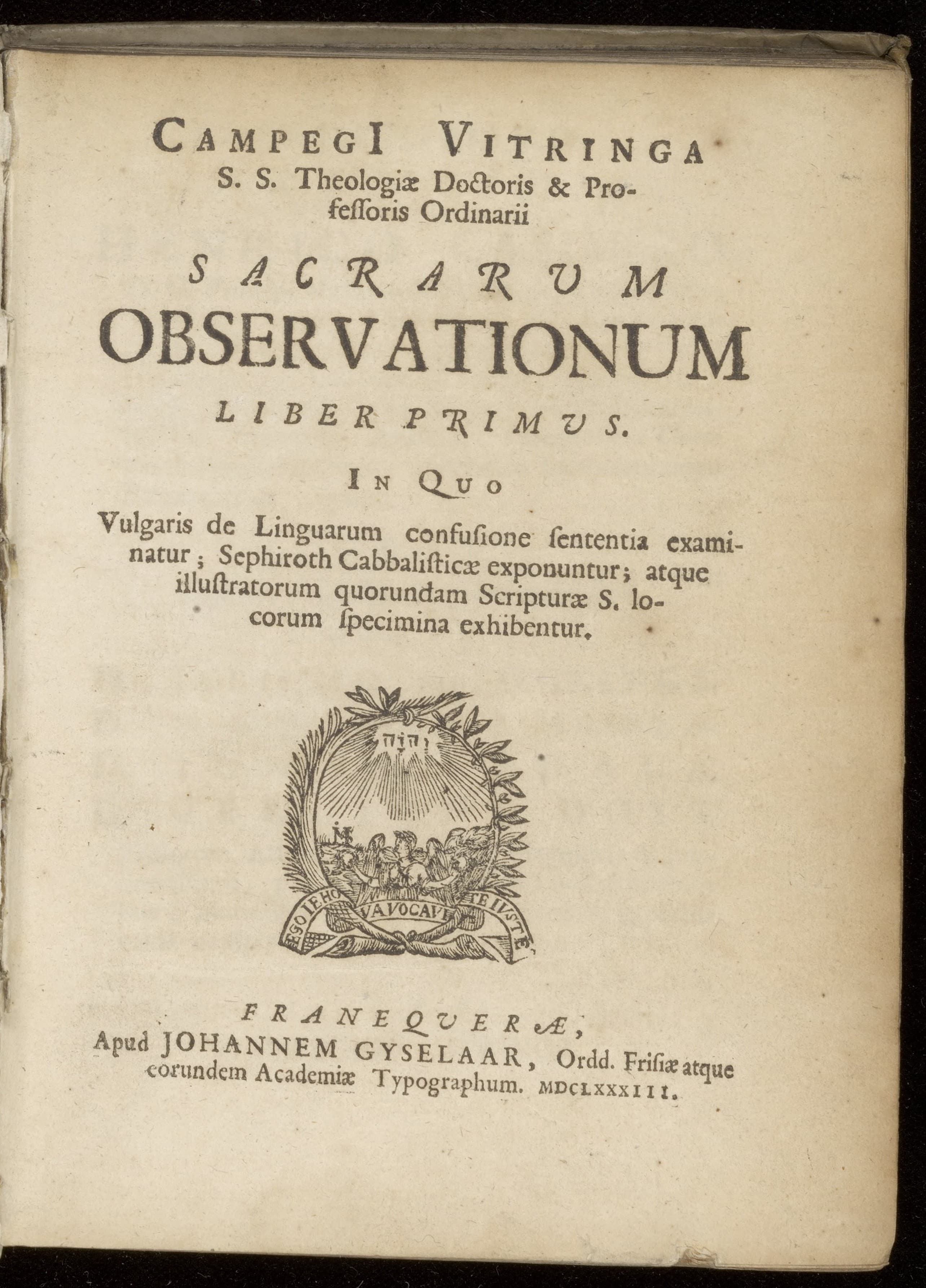 Sacrarum observationum liber primus