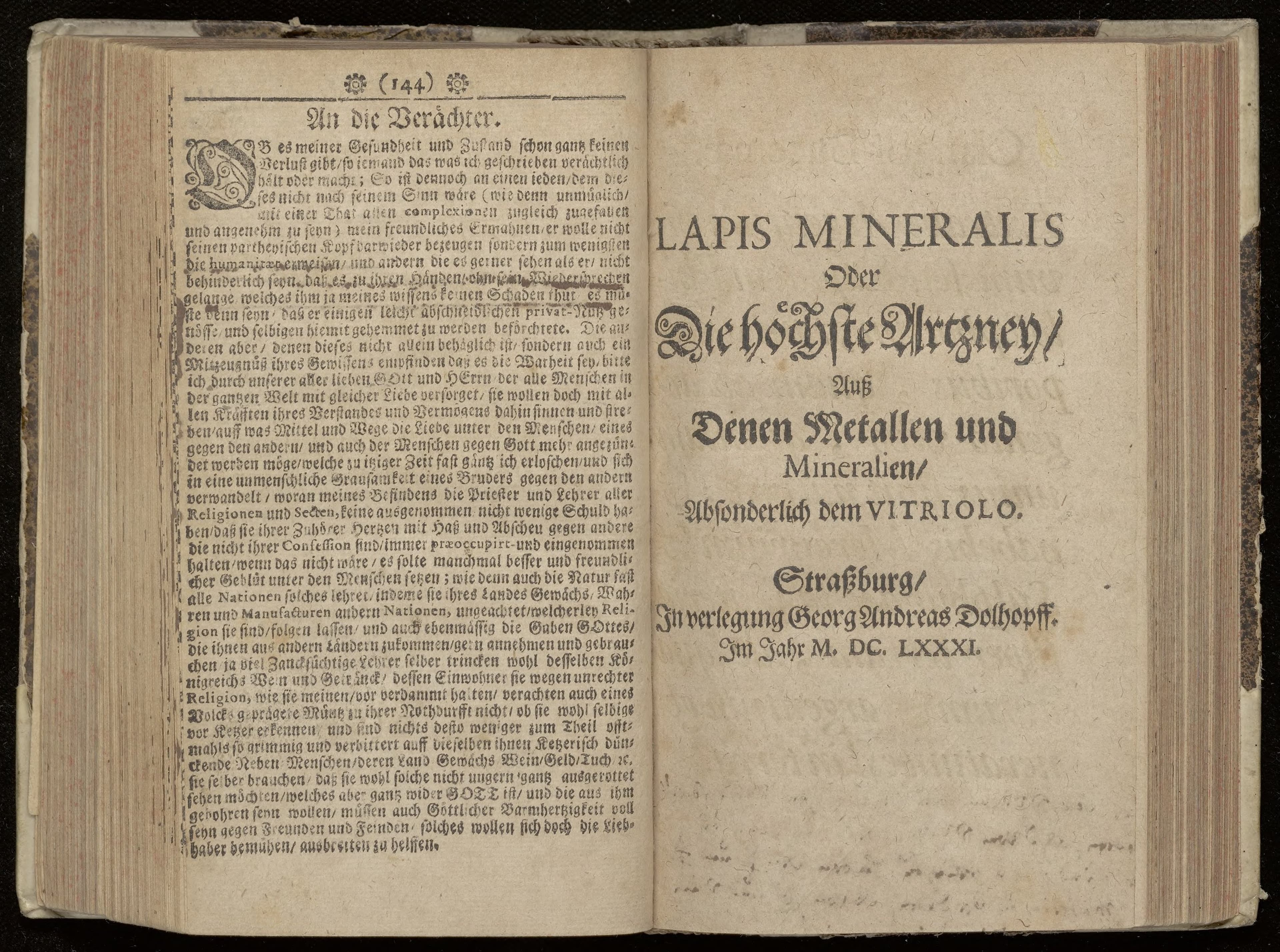 Lapis mineralis oder die höchste Artzney