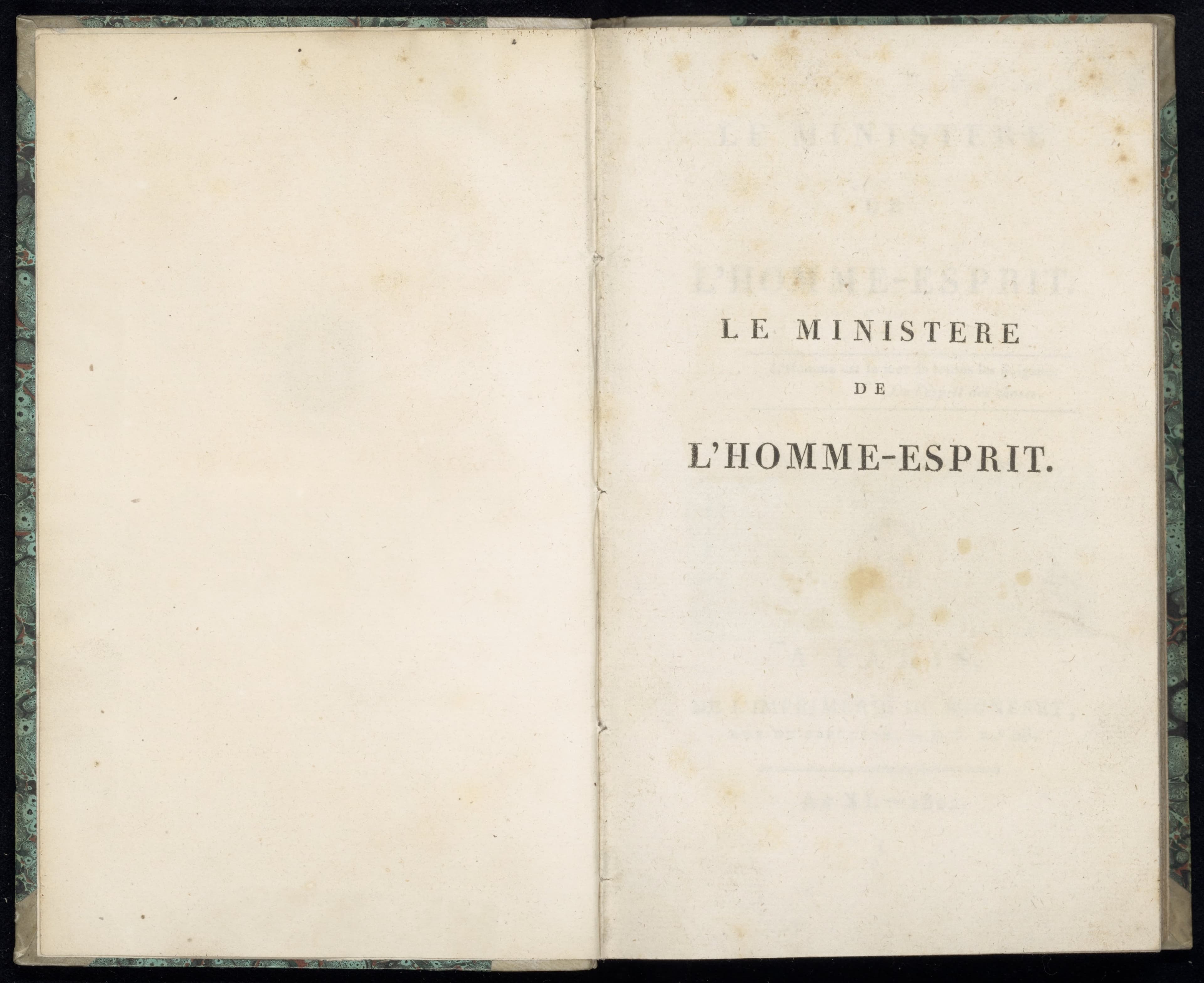 Le ministere de l'homme-esprit