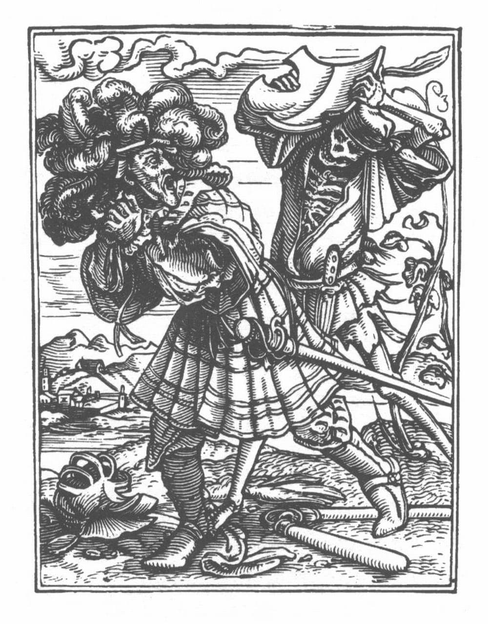 The Knight and Death (from Les Simulachres & Historiees Faces de la Mort)