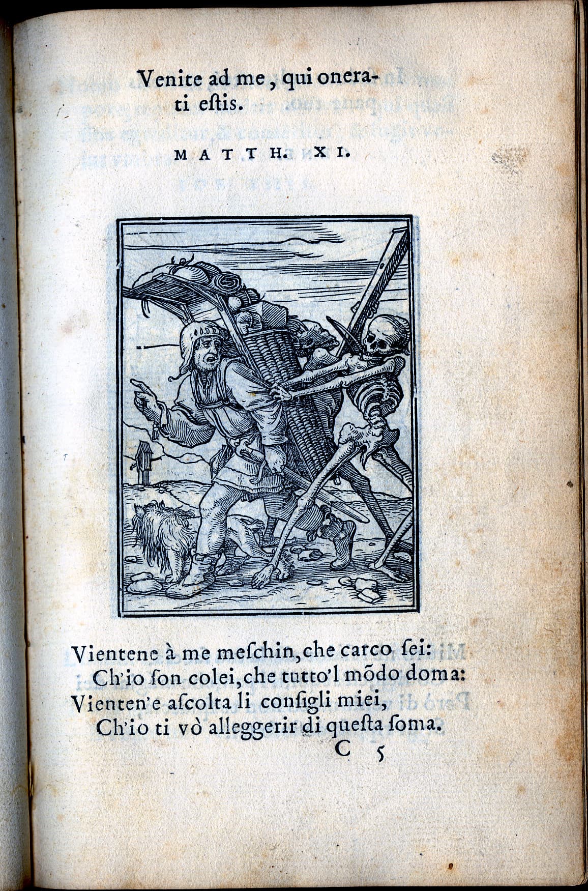 The Peddler and Death (from Holbein's Danse Macabre)