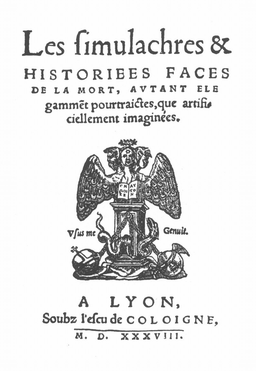 Title Page: Les simulachres & historiees faces de la mort
