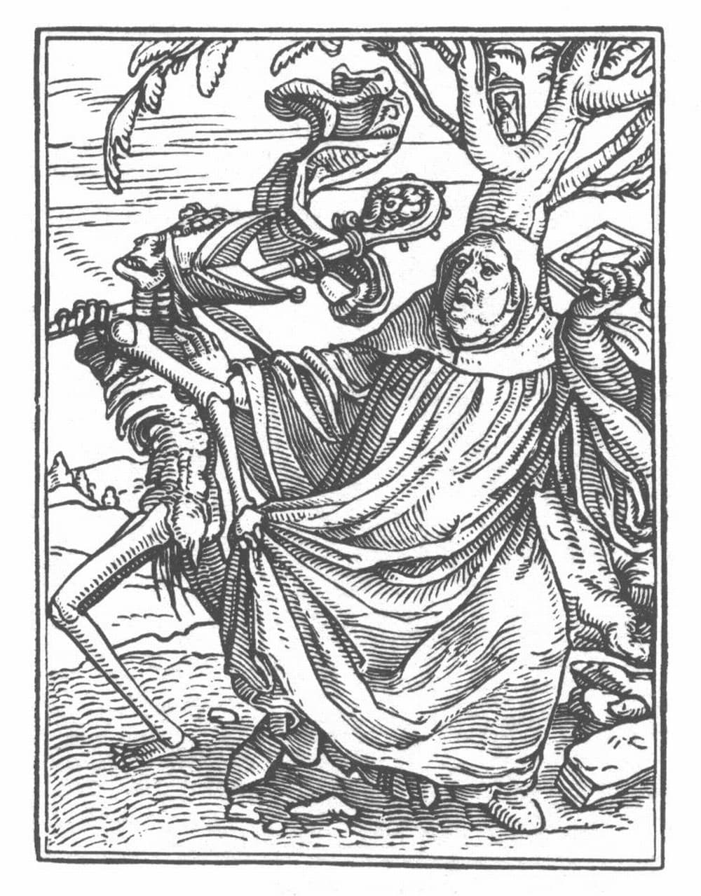 Holbein d. J.; Danse Macabre. XIV. The Abbot