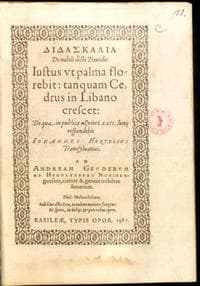 Didaskalia De nobili dicto Davidis : Iustus ut palma florebit: tanquam Cedrus in Libano crescet