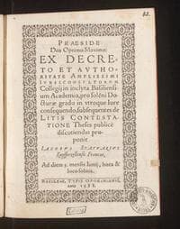 Praeside Deo Optimo Maximo: Ex decreto et authoritate amplissimi Iurisconsultorum Collegii in inclyta Basiliensium Academia, pro solenni Docturae gradu in utroque Iure consequendo, subsequentes de litis contestatione Theses