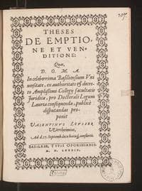 Theses de emptione et venditione