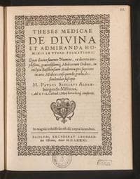 Theses medicae de divina et admiranda hominis in utero formatione