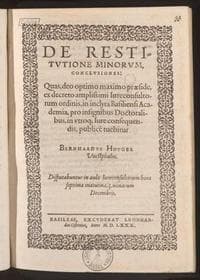 De restitutione minorum conclusiones