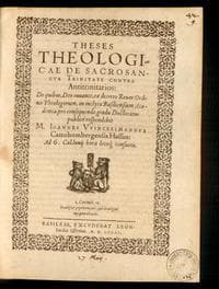 Theses theologicae de sacrosancta trinitate contra antitrinitarios