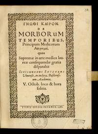 De morborum temporibus, Principum Medicorum Aphorismoi