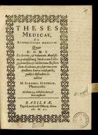 Theses medicae de suppressione mensium