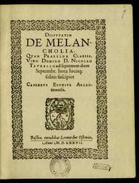 Disputatio de melancholia