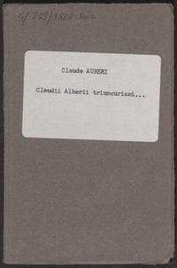 Claudii Alberii Triuncuriani De concordia medicorum disputatio exoterica : ad Vencislaum Lavinium ab Ottenfeld, Moravum