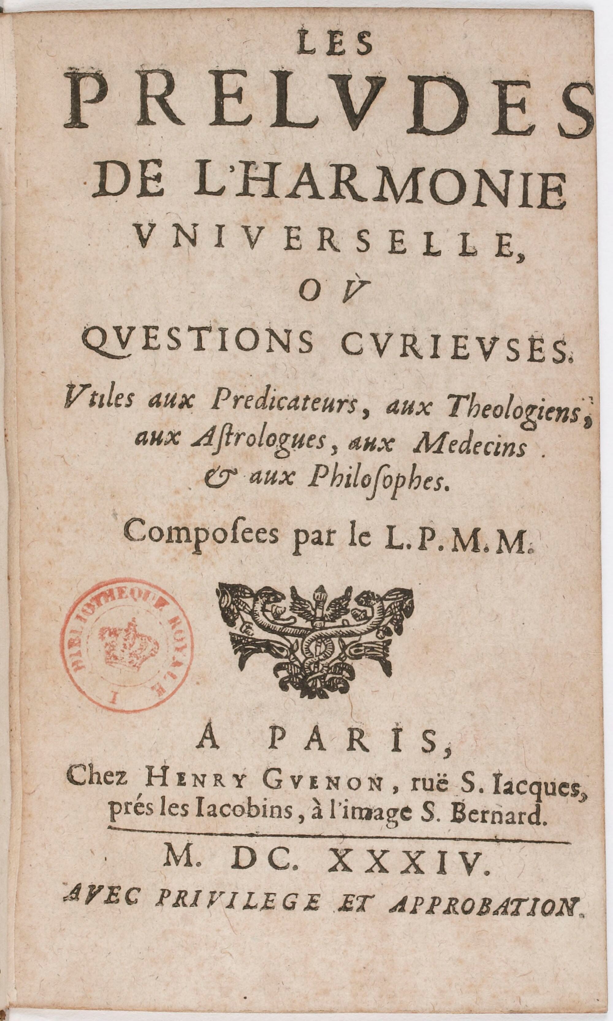 The Preludes to Universal Harmony