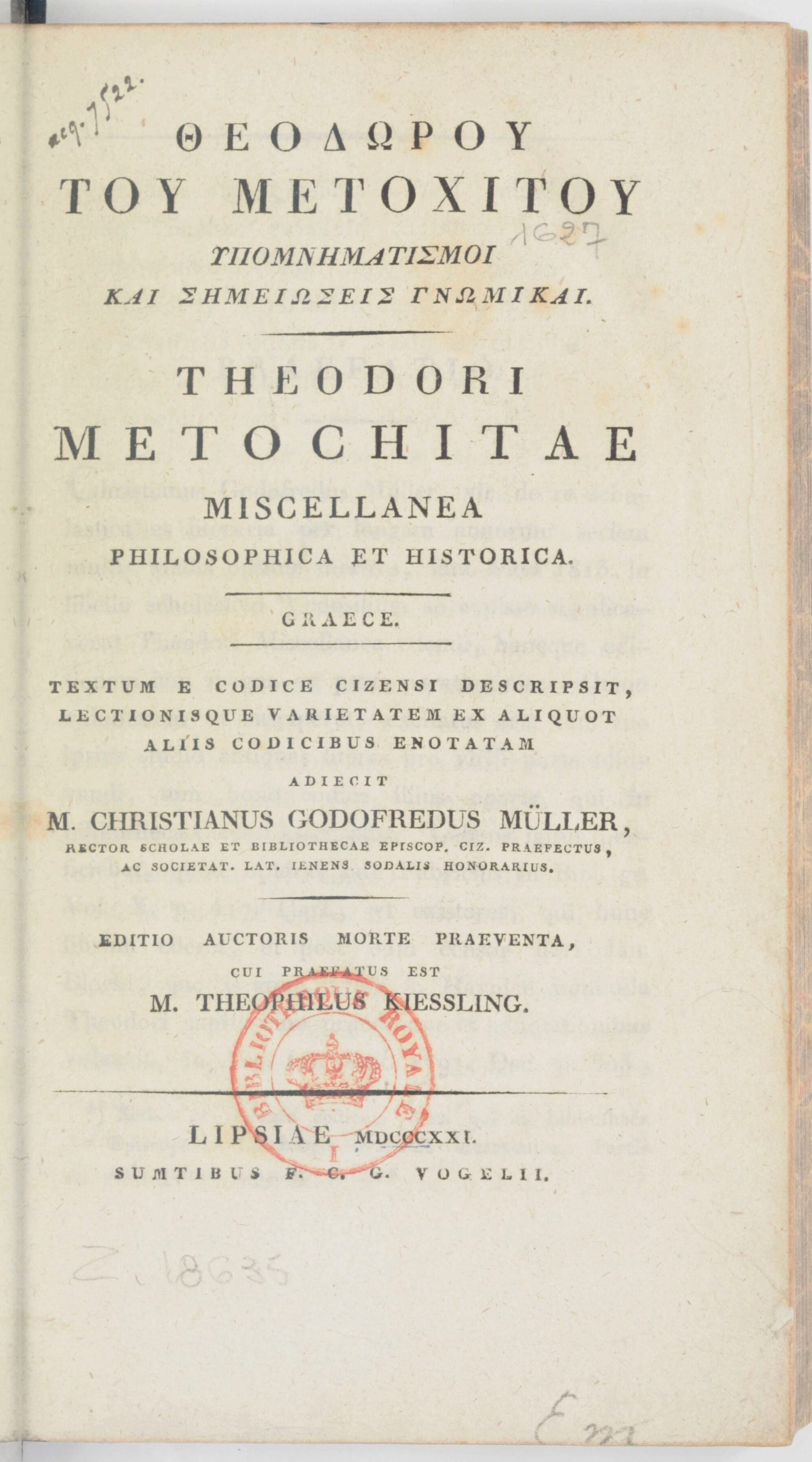 Miscellanea Philosophica et Historica