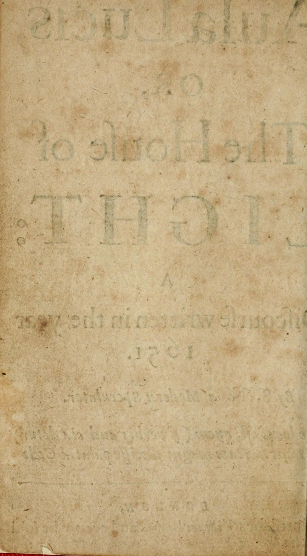 Aula Lucis, or The House of Light