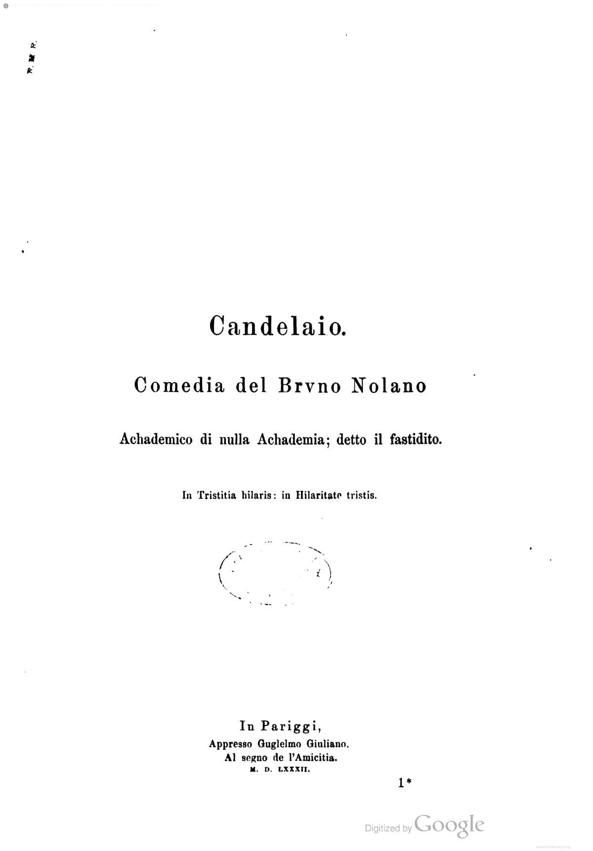 Le Opere Italiane di Giordano Bruno