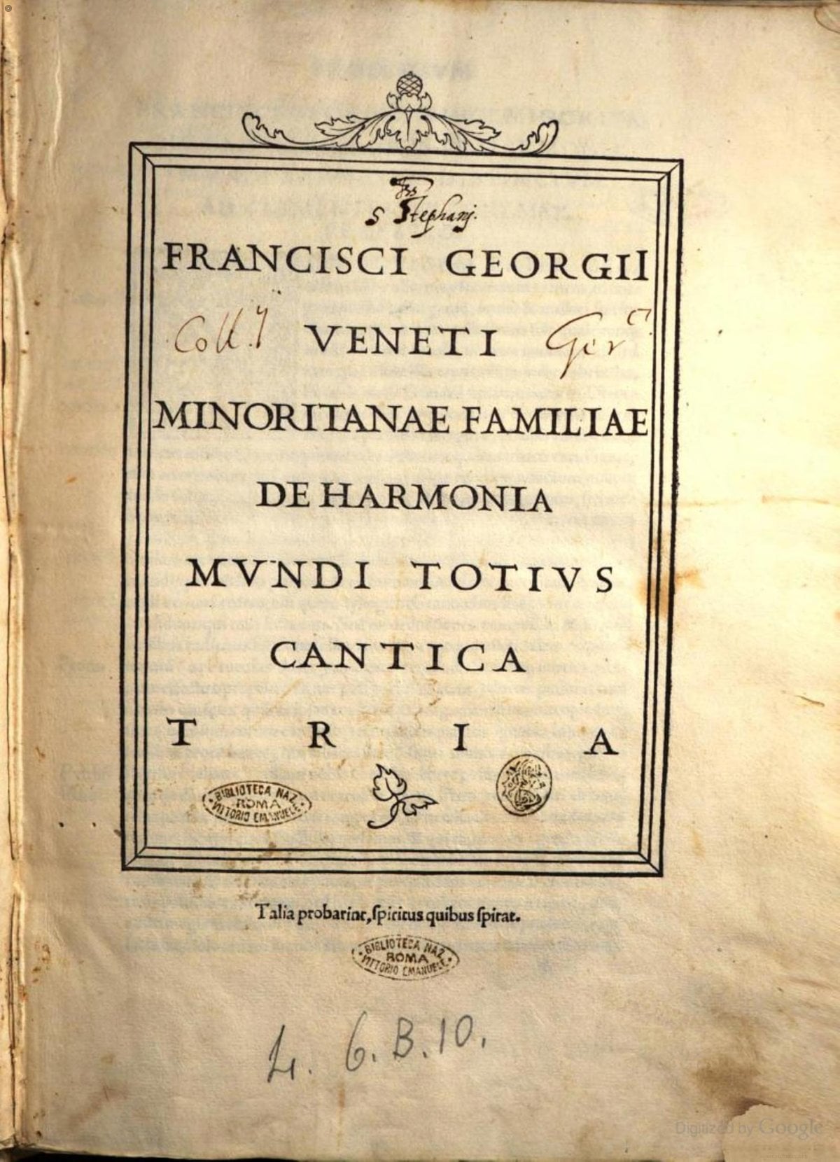 On the Harmony of the World