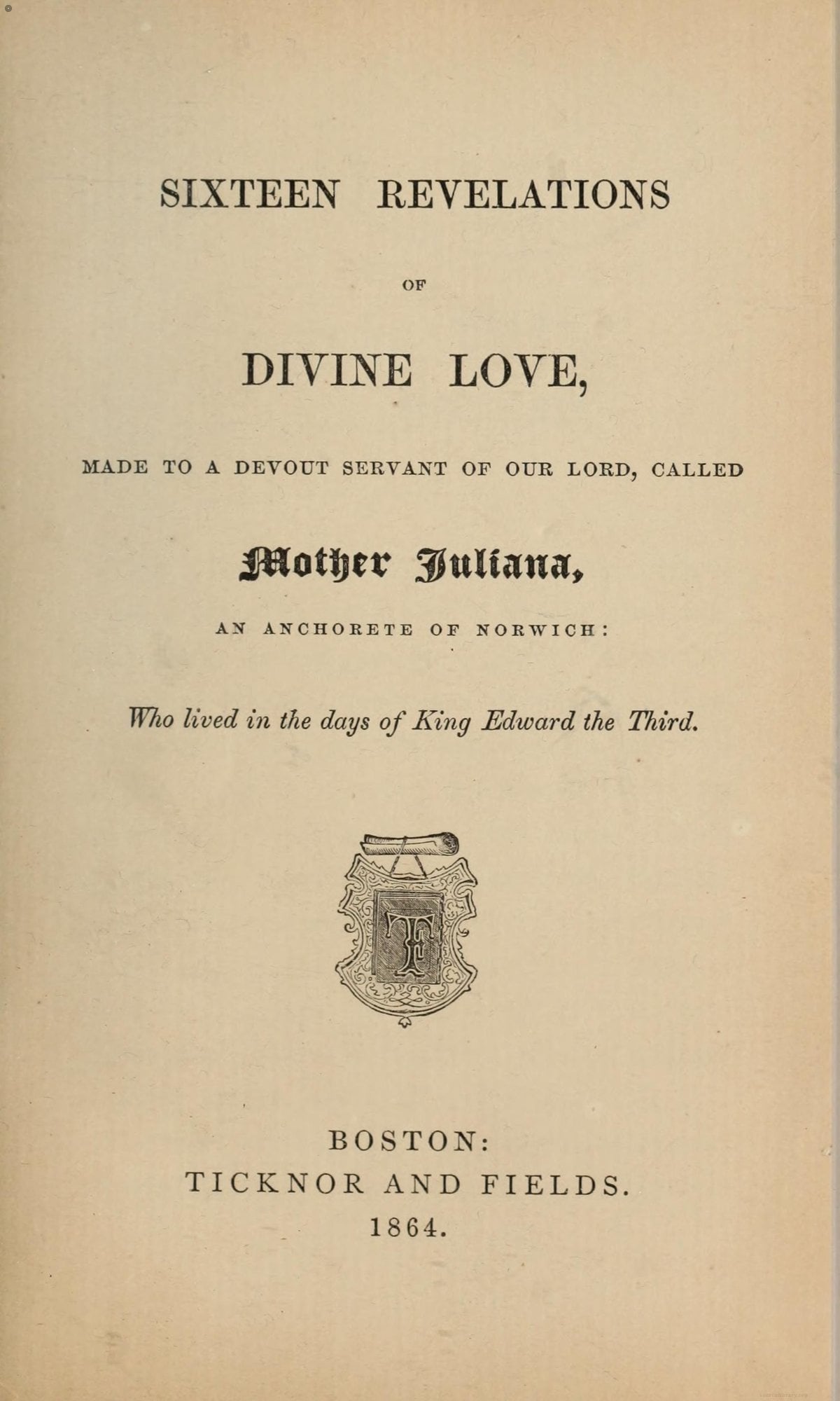 Sixteen revelations of divine love