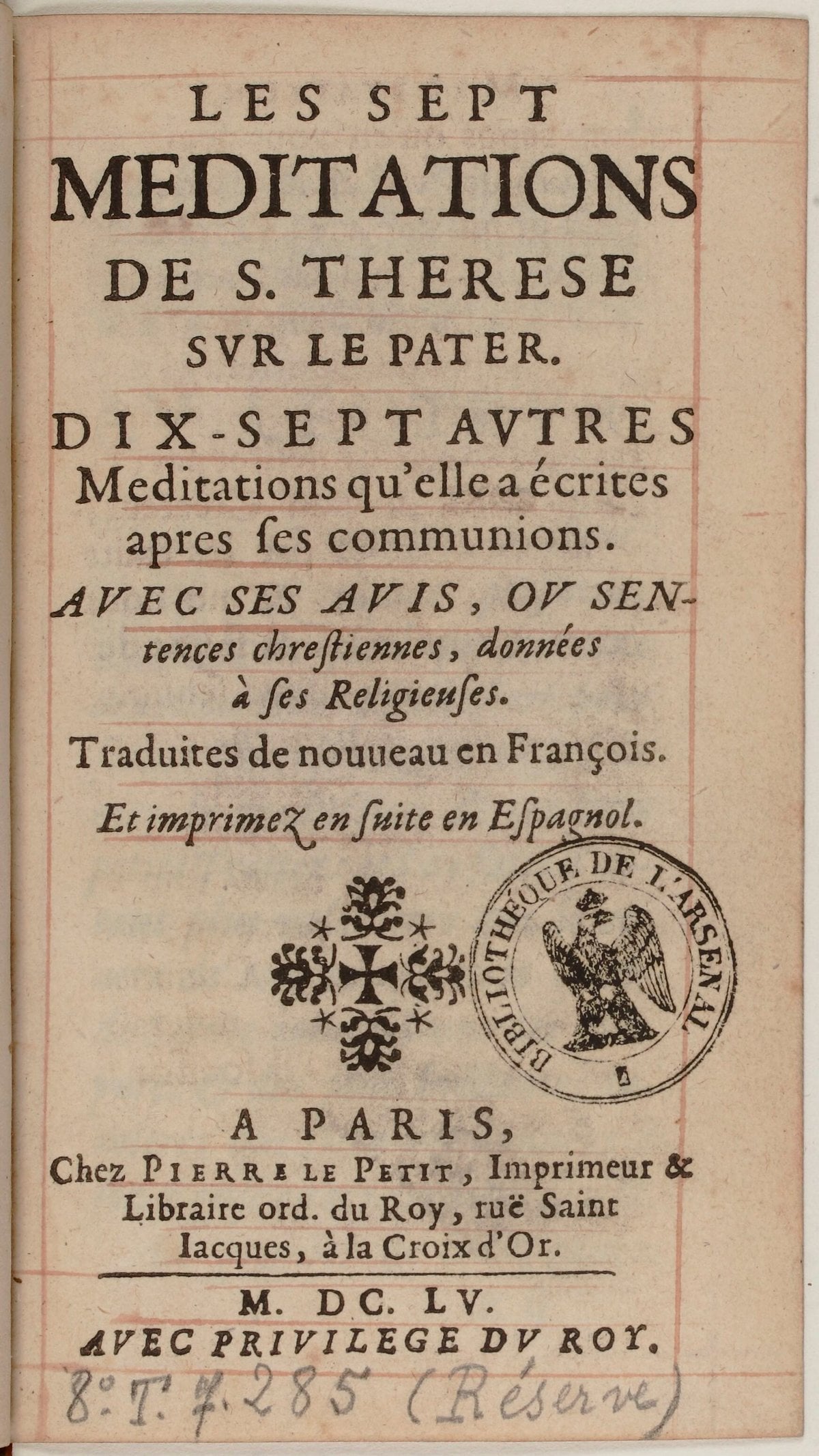 The Seven Meditations of Saint Teresa on the Lord's Prayer