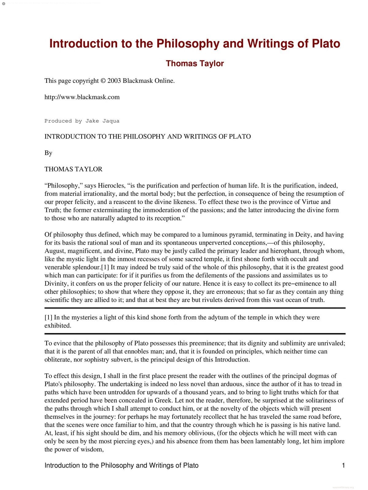 Introduction to Plato