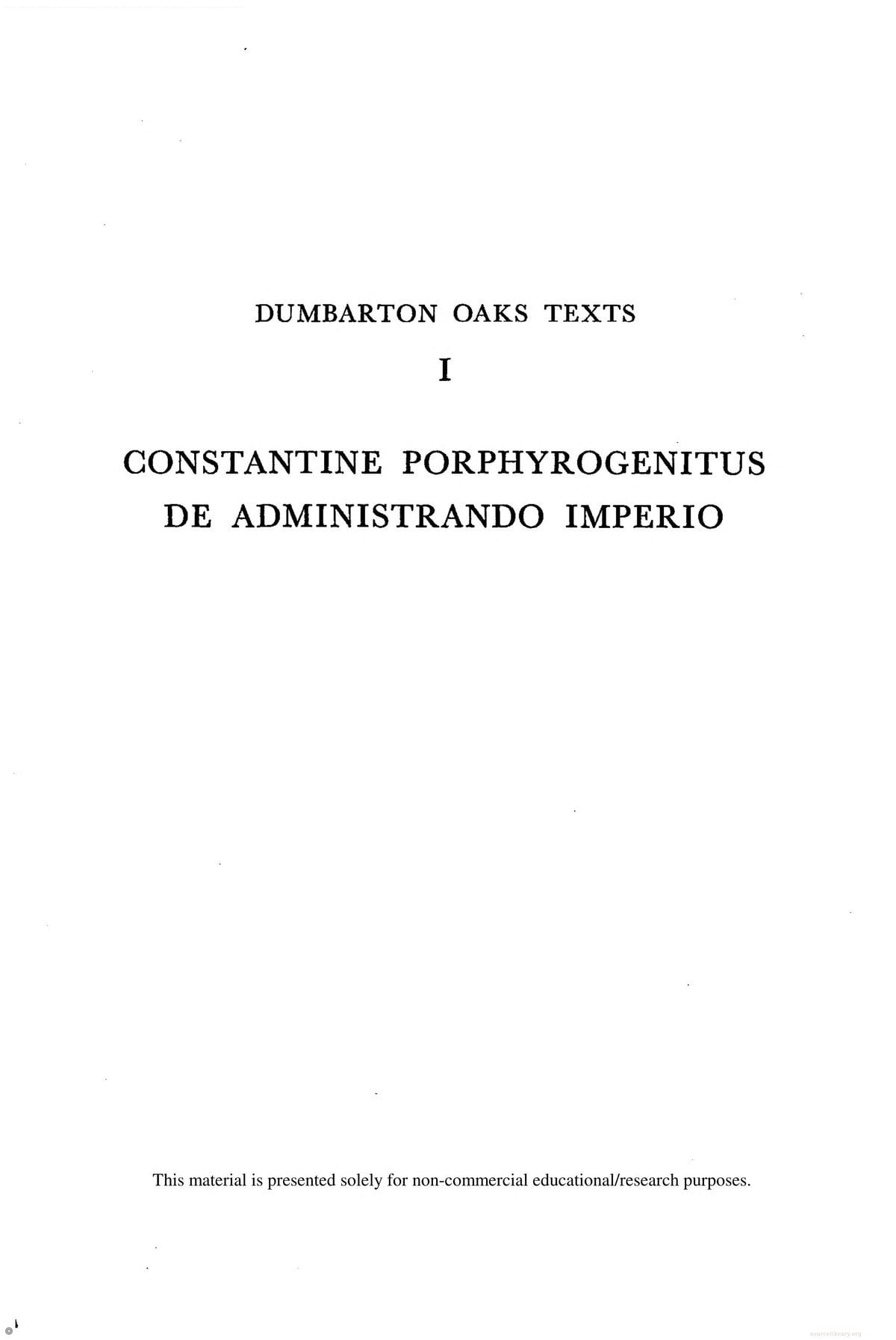 On the Administration of the Empire (De Administrando Imperio)