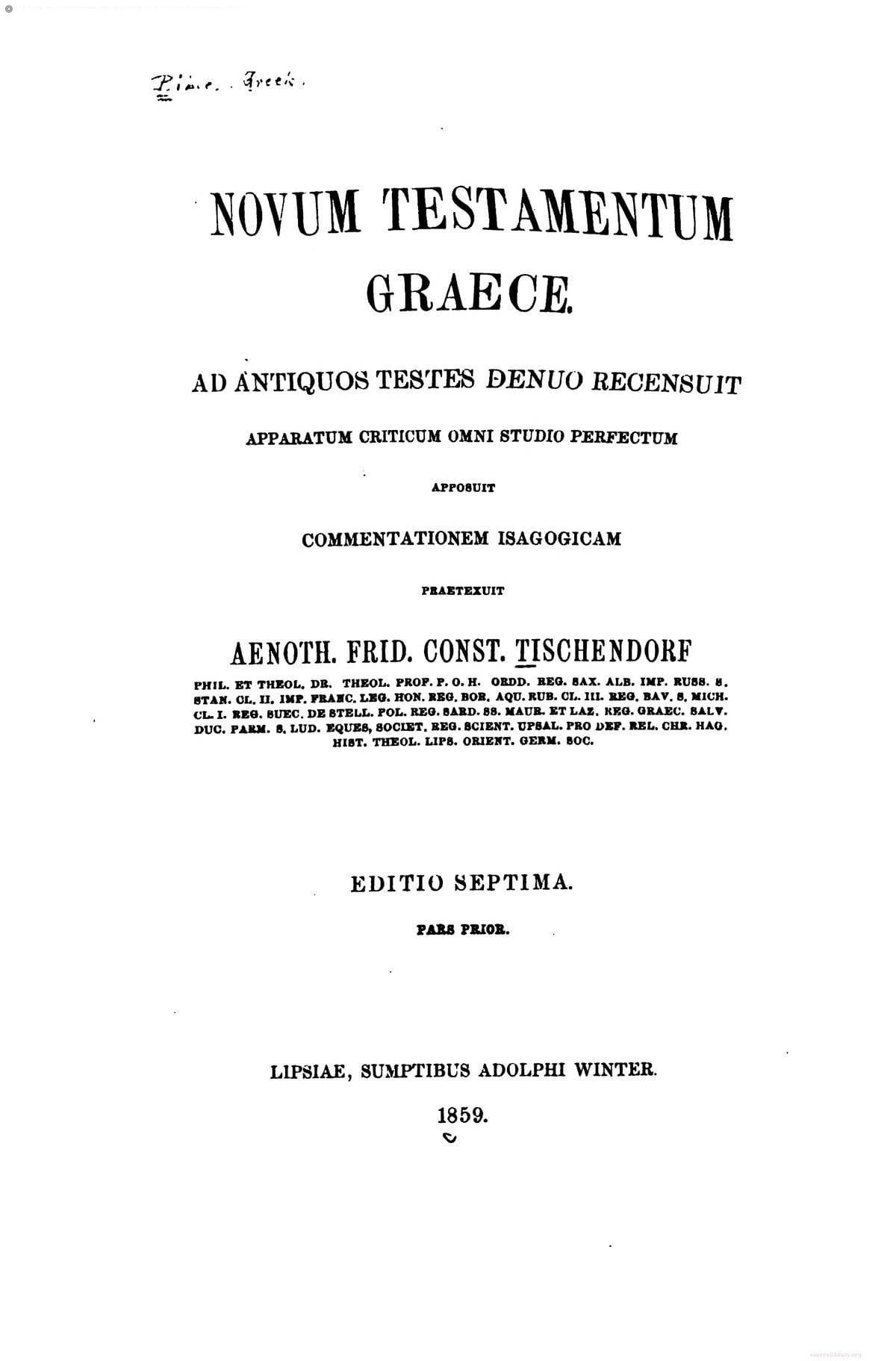 Greek New Testament (Novum Testamentum Graece)
