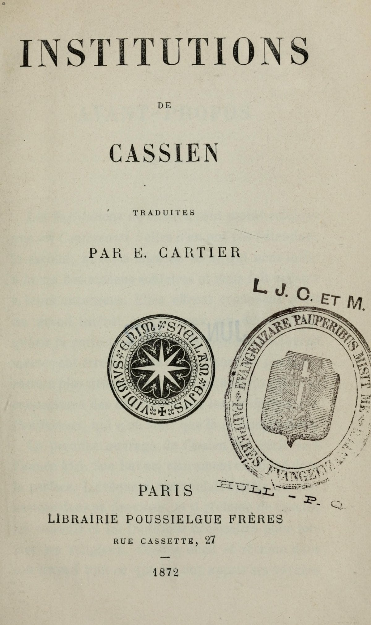The Institutes of Cassian