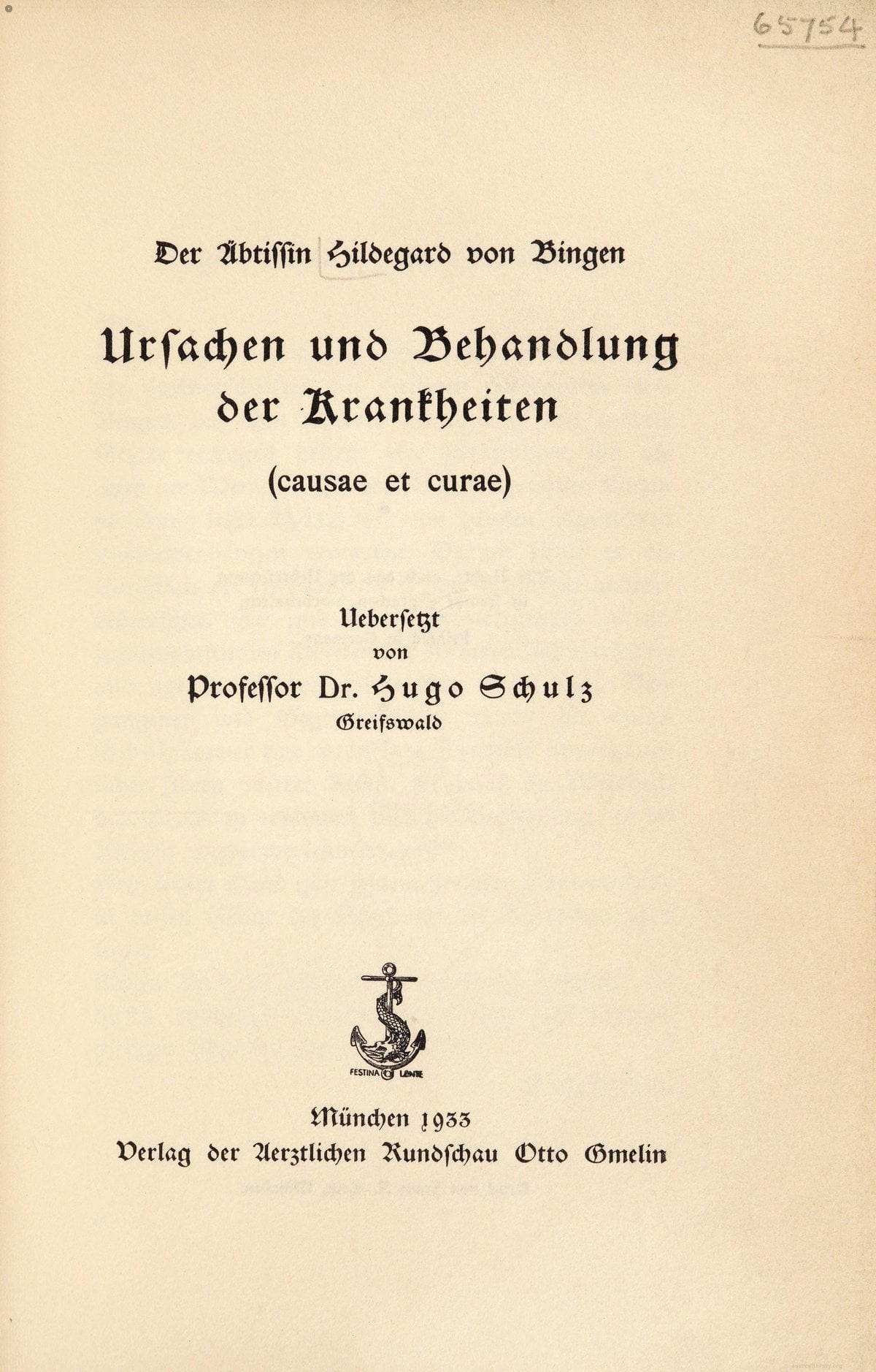 Causes and Cures (Causae et Curae)