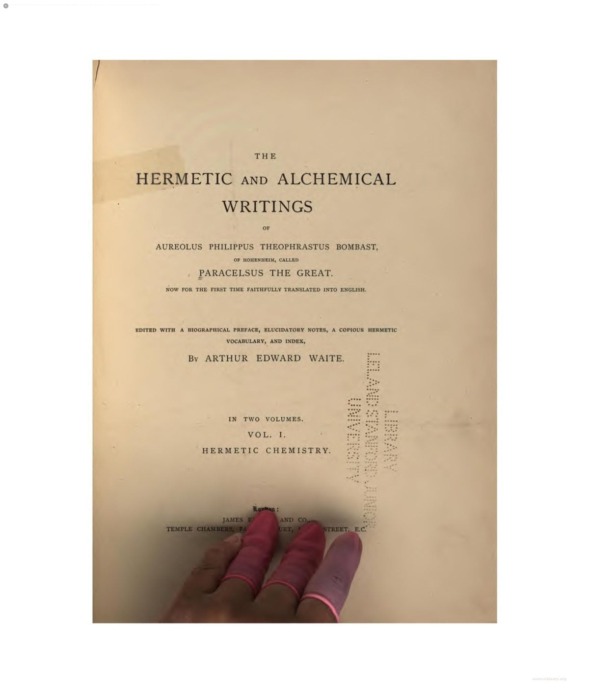 Hermetical and Alchemical Writings of Paracelsus