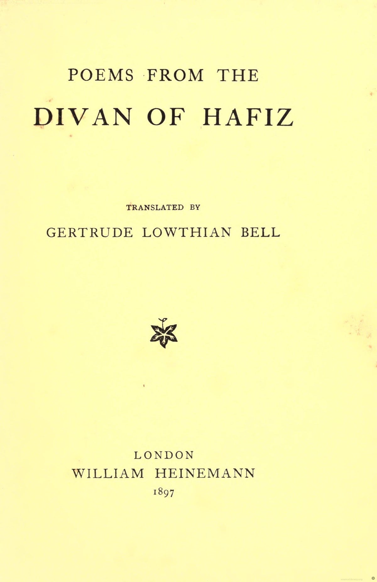 Poems from the Divan of Hafiz