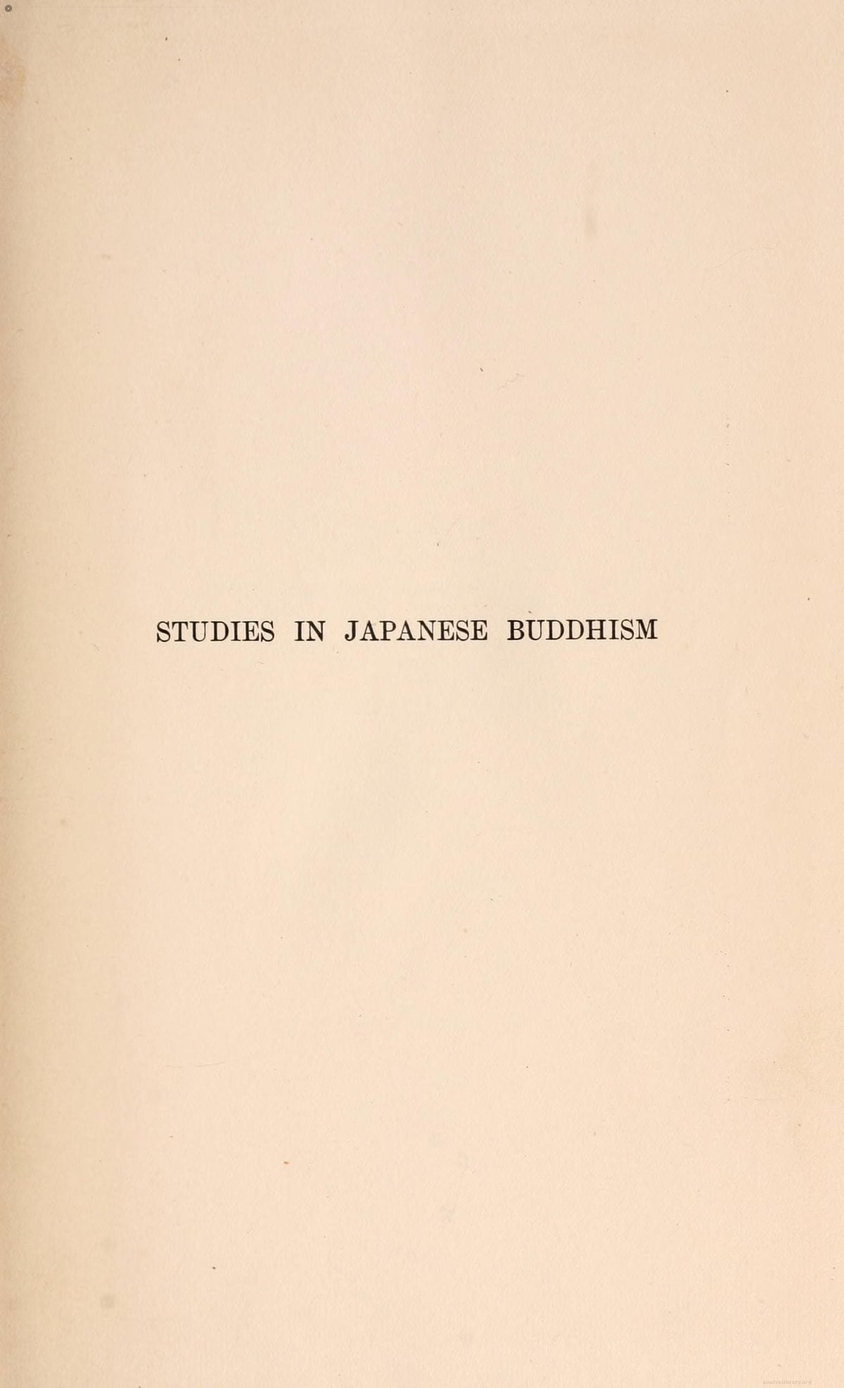 Studies in Japanese Buddhism