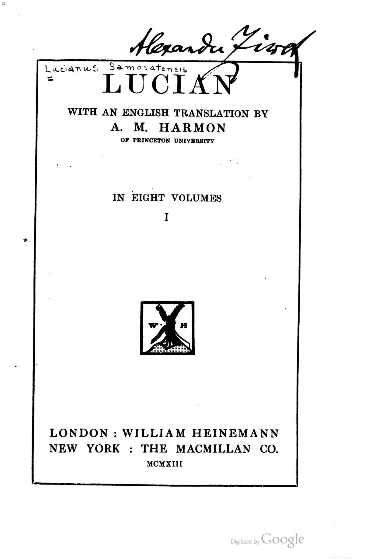 Lucian Vol. 1 (Phalaris, Hippias, The Bath)