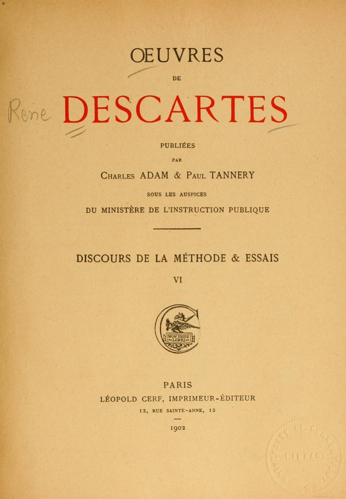 The Works of Descartes, Volume 6: Geometry