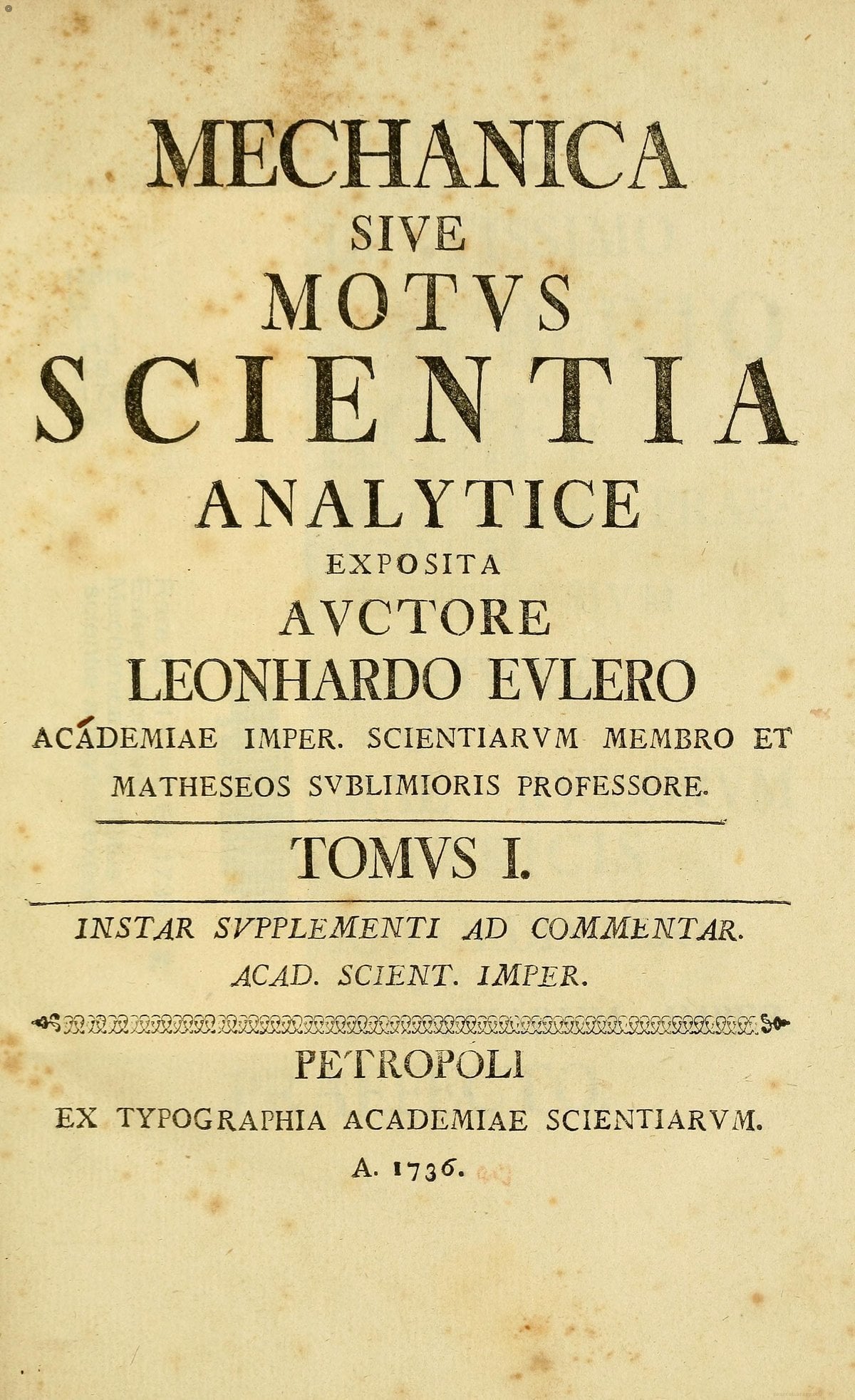 Mechanics, Volume I